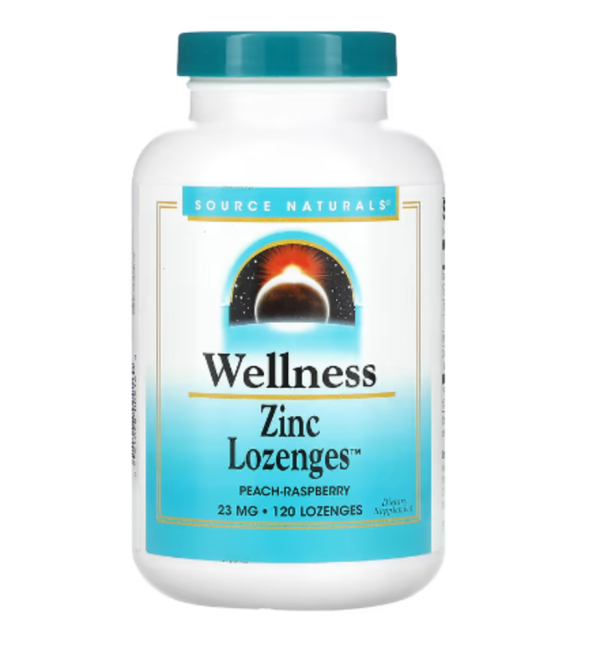 Source Naturals, Wellness, Zinc Lozenges, Peach-Raspberry, 23 mg, 120 Lozenges