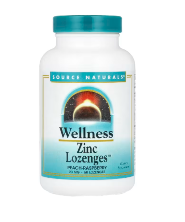 Source Naturals, Wellness Zinc Lozenges™, Peach-Raspberry, 23 mg, 60 Lozenges