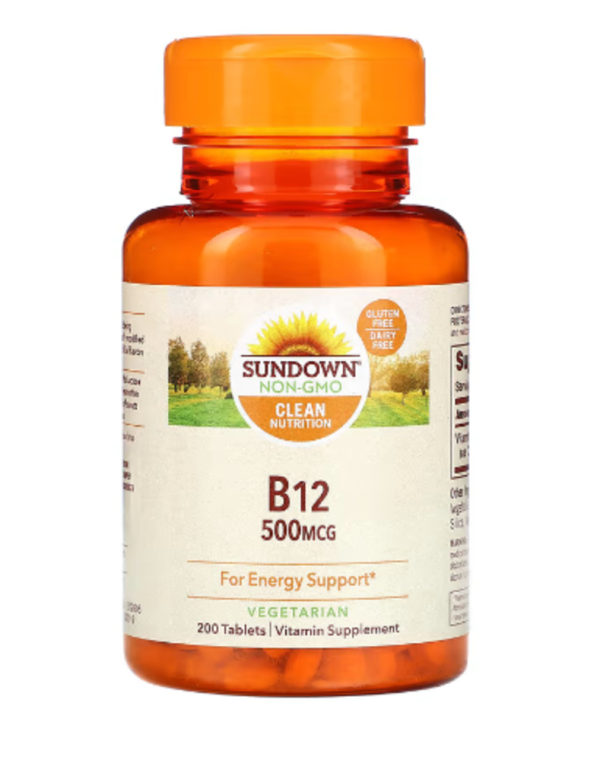 Sundown Naturals, B-12, 500 mcg, 200 Tablets
