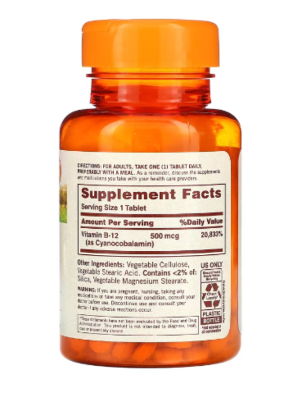 Sundown Naturals, B-12, 500 mcg, 200 Tablets