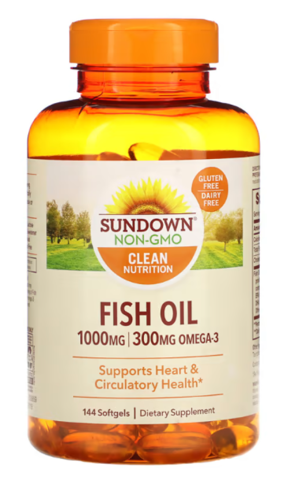 Sundown Naturals, Fish Oil, 1,000 mg, 144 Softgels