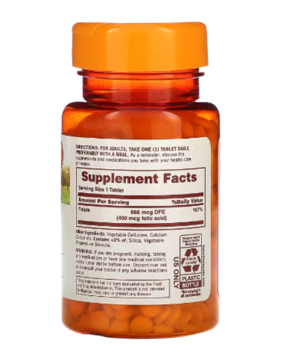 Sundown Naturals, Folate, 666 mcg, 350 Tablets (666 mcg DFE per Tablet)