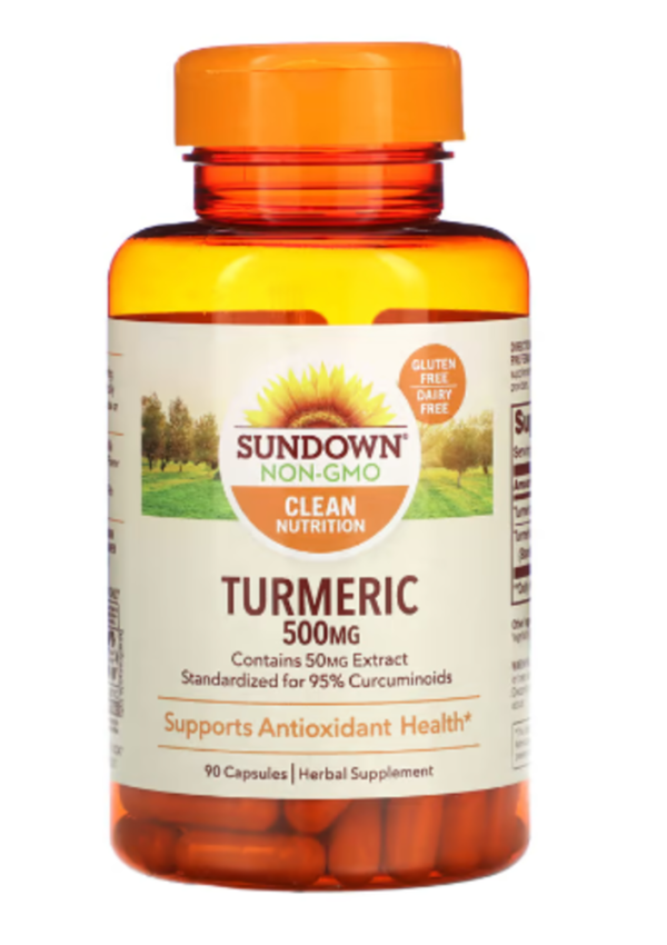 Sundown Naturals, Turmeric, 500 mg, 90 Capsules
