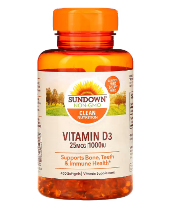 Sundown Naturals, Vitamin D3, 25 mcg (1,000 IU), 400 Softgels