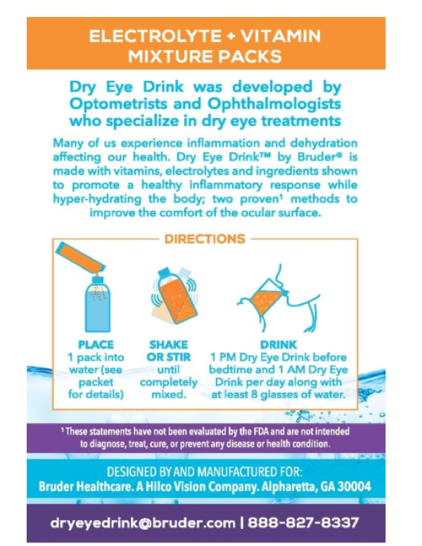 The Dry Eye Drink Ultimate Hydration for Dry Eyes (Orange AM/PM) 5g x 20