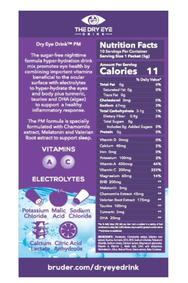 The Dry Eye Drink Ultimate Hydration for Dry Eyes (Orange AM/PM) 5g x 20