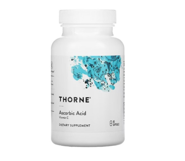 Thorne, Ascorbic Acid, Vitamin C, 60 Capsules
