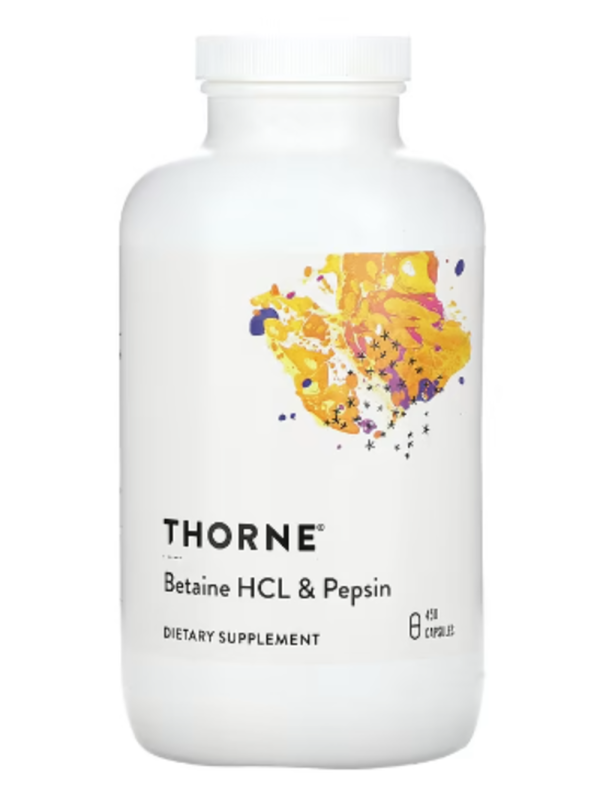 Thorne, Betaine HCL & Pepsin, 450 Capsules