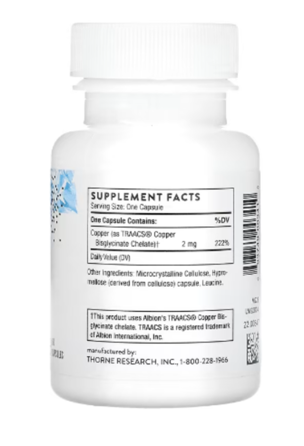 Thorne, Copper Bisglycinate, 60 Capsules