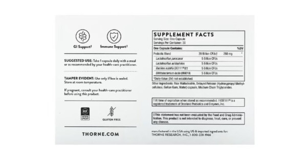 Thorne, FloraSport 20B, 30 Capsules
