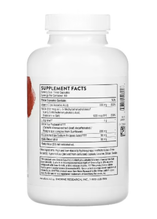 Thorne, L-Arginine Plus with Nutrients for Added Support, 180 Capsules