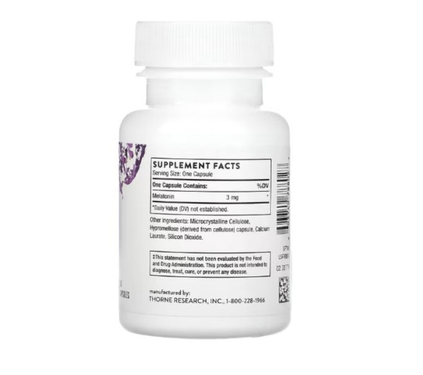Thorne, Melaton-3, 60 Capsules