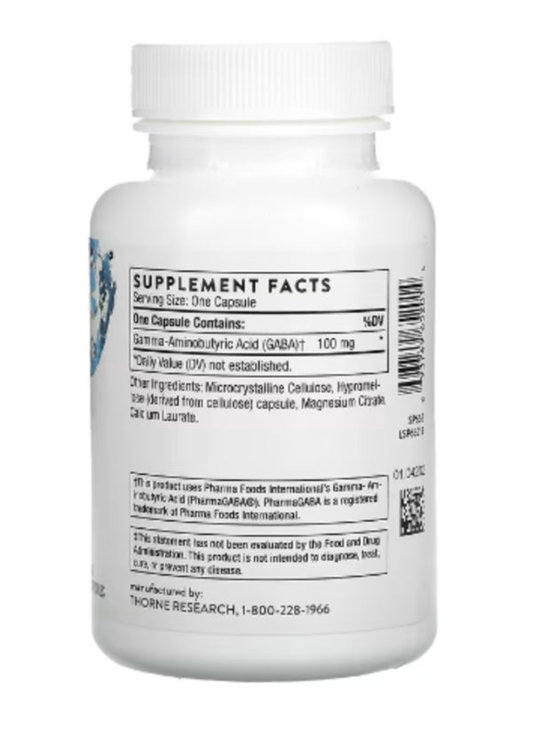 Thorne, PharmaGABA-100, 60 Capsules