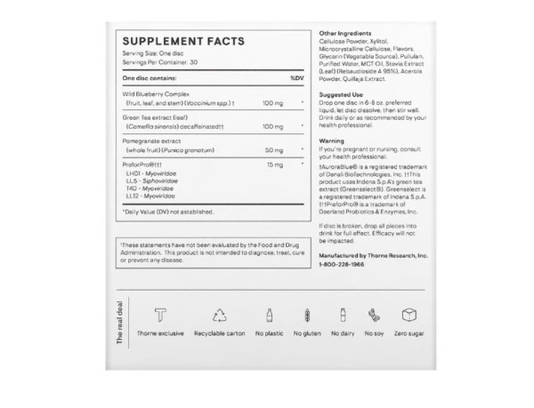 Thorne, Prebiotic +, Pomegranate Berry, 30 Nutrient Discs