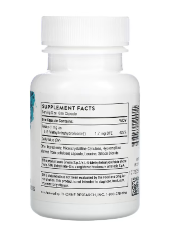 Thorne Research, 5-MTHF, 1 mg, 60 Veggie Caps