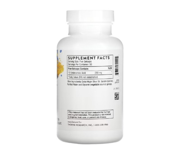 Thorne, Undecylenic Acid, 250 Gelcaps