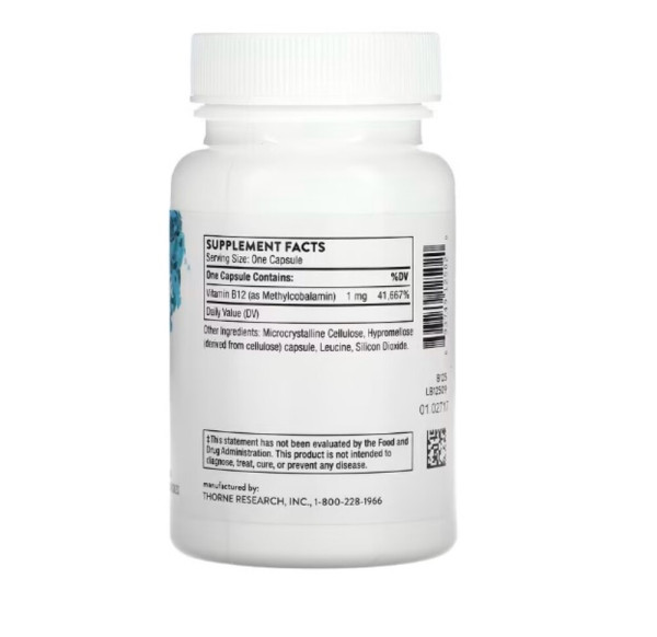 Thorne, Vitamin B12 as Methylcobalamin, 60 Capsules