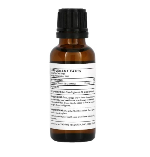 Thorne, Vitamin D Liquid, 1 fl oz (30 ml)