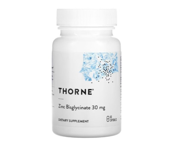 Thorne, Zinc Bisglycinate, 30 mg, 60 Capsules