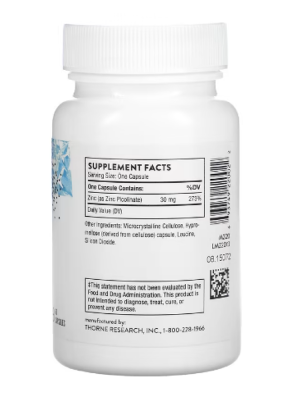 Thorne, Zinc Picolinate, 30 mg, 60 Capsules