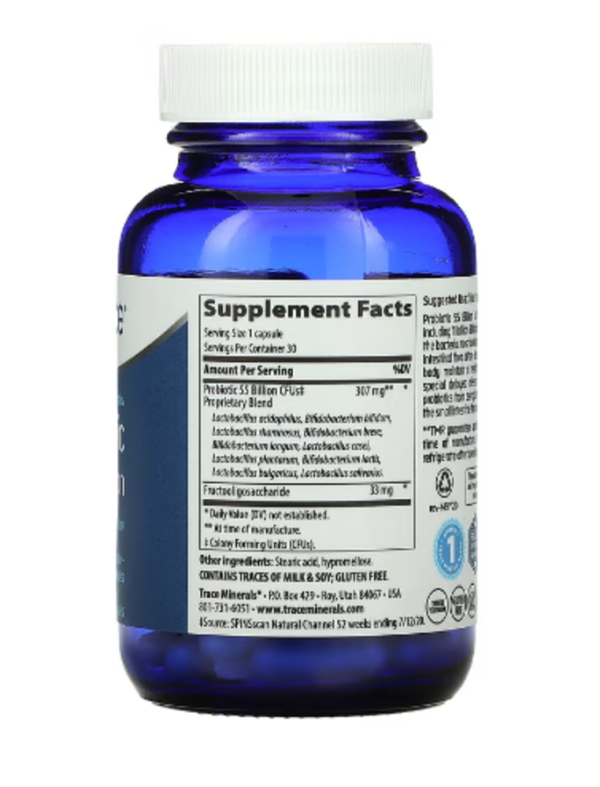Trace Minerals ®, Probiotic, 55 Billion, 30 Capsules
