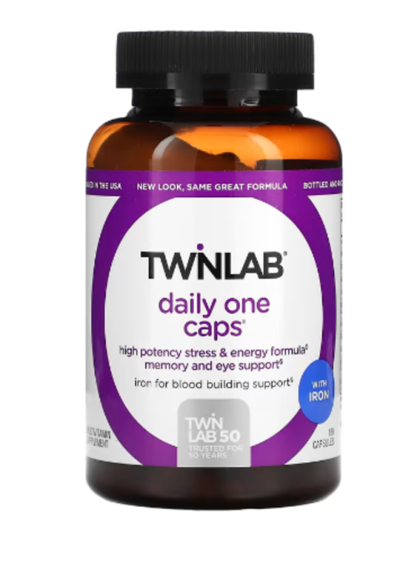 Twinlab, Daily One Caps, With Iron, 180 Capsules