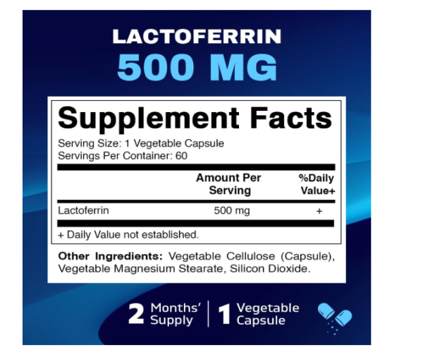 Vitamatic, Lactoferrin, 500  mg, 60 Vegetable Capsules