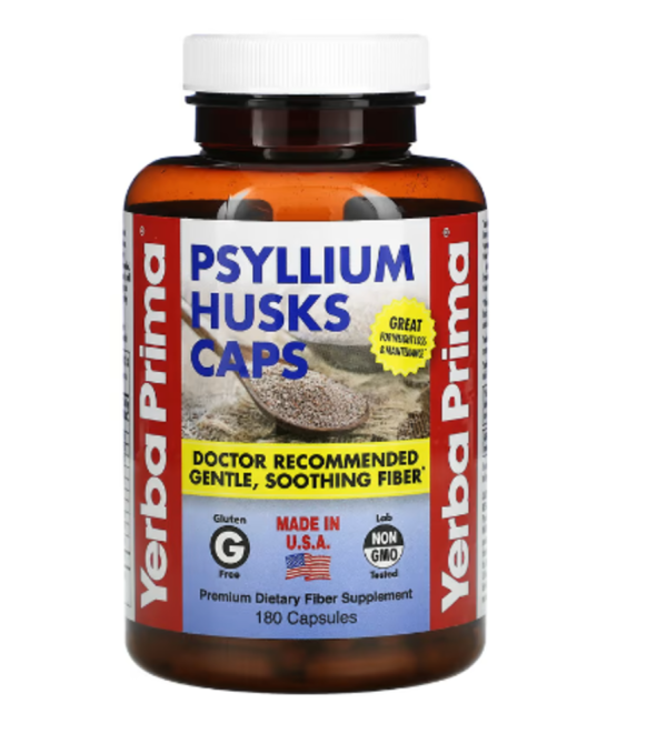 Yerba Prima, Psyllium Husks Caps, 180 Capsules