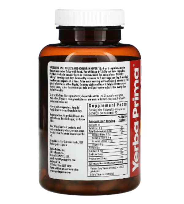 Yerba Prima, Psyllium Husks Caps, 180 Capsules