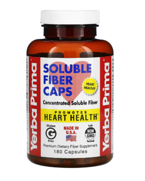 Yerba Prima, Soluble Fiber Caps, 180 Capsules