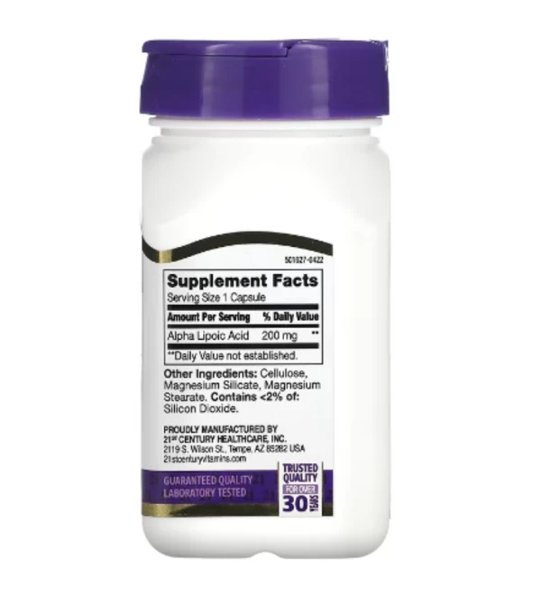 21st Century, Alpha Lipoic Acid, 200 mg, 60 Capsules
