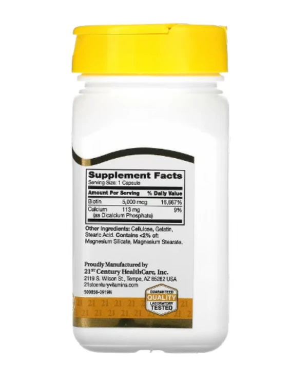 21st Century, Biotin, 5,000 mcg, 110 Capsules