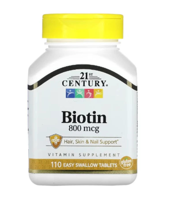 21st Century, Biotin, 800 mcg, 110 Easy Swallow Tablets