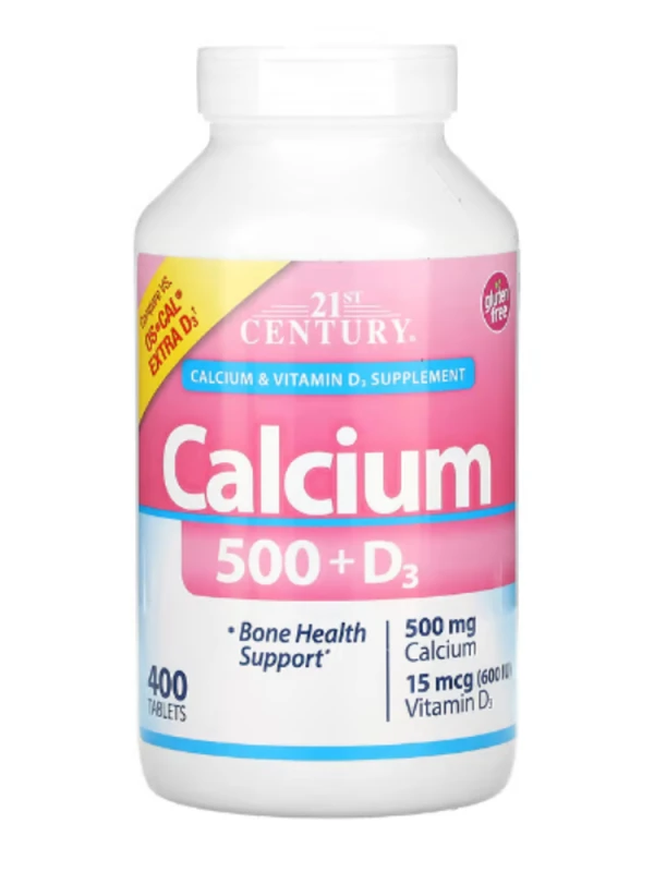 21st Century, Calcium 500 + D3, 400 Tablets
