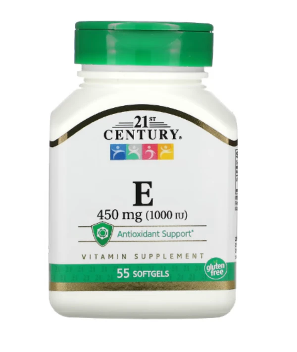21st Century, E, 450 mg (1,000 IU), 55 Softgels