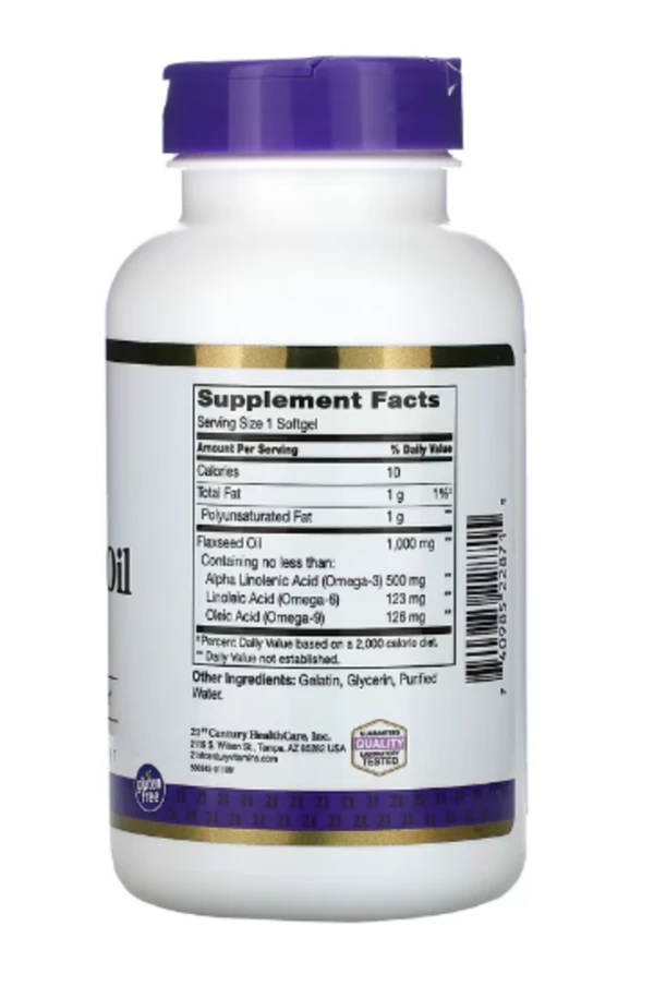 21st Century, Flaxseed Oil, 1000 mg, 120 Softgels