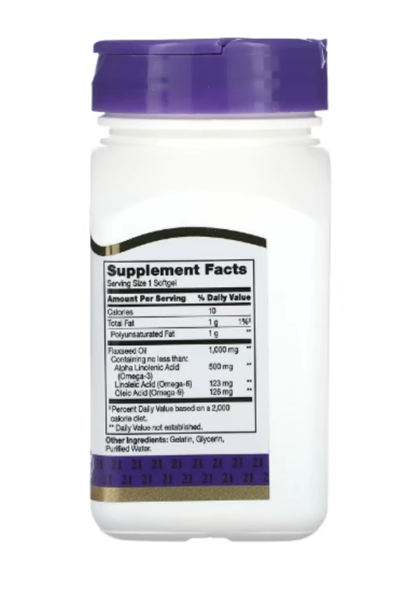21st Century, Flaxseed Oil, 1,000 mg, 60 Softgels