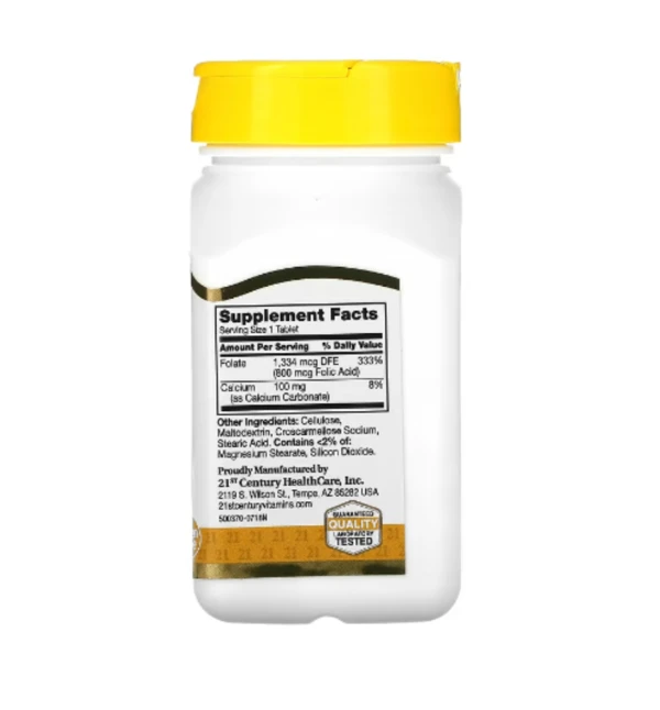 21st Century, Folic Acid, 800 mcg, 180 Easy to Swallow Tablets