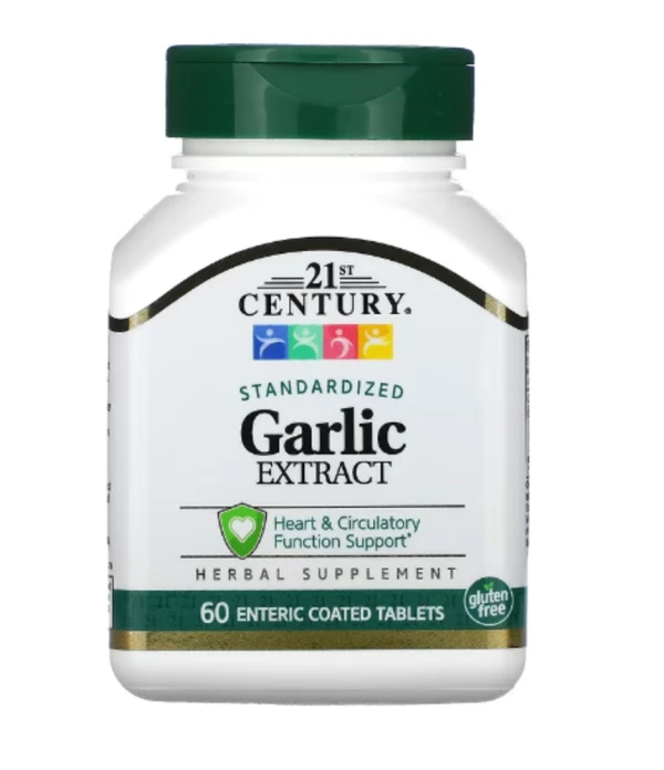 21st Century, Garlic Extract, Standardized, 60 Enteric Coated Tablets