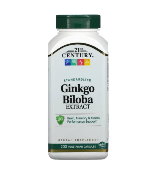 21st Century, Ginkgo Biloba Extract, Standardized, 200 Vegetarian Capsules