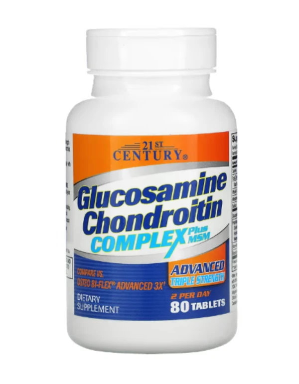 21st Century, Glucosamine Chondroitin Complex Plus MSM, Advanced Triple Strength, 80 Tablets