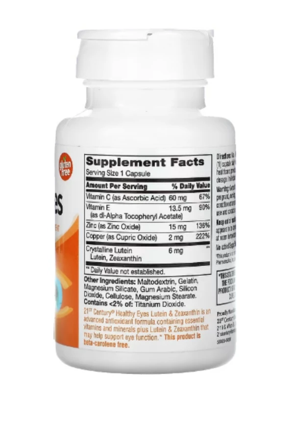21st Century, Healthy Eyes, Lutein & Zeaxanthin, 60 Capsules