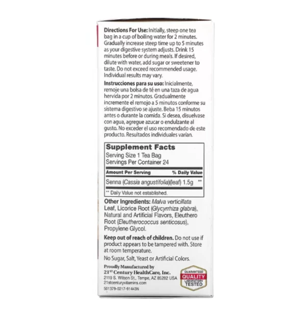 21st Century, Herbal Slimming Tea, Cranraspberry, Caffeine Free, 24 Tea Bags, 1.7 oz (48 g)
