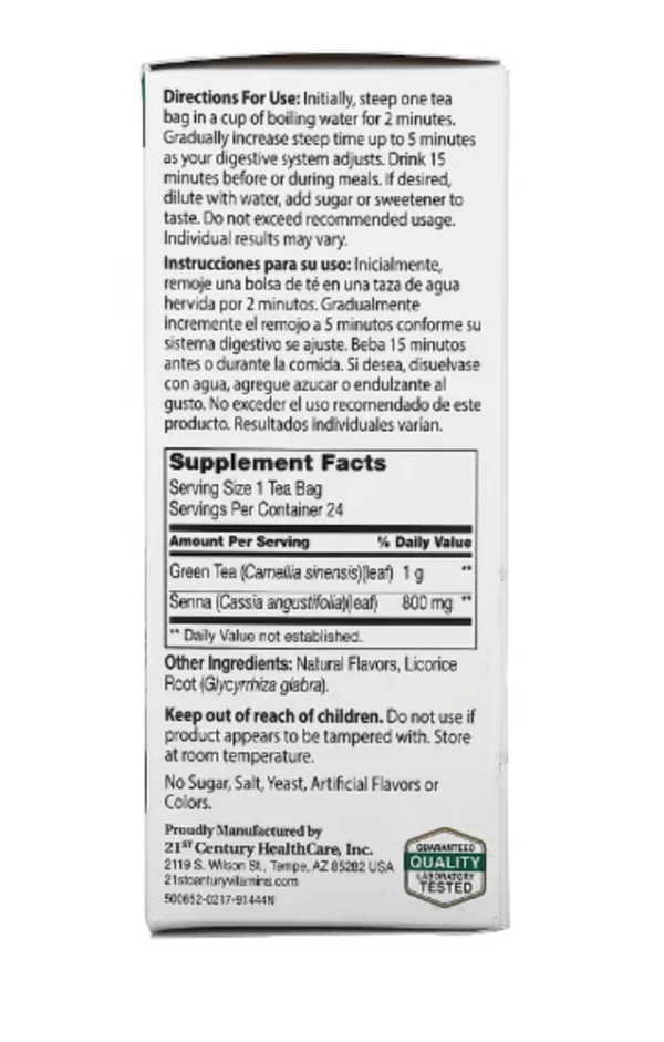 21st Century, Herbal Slimming Tea, Green Tea, 24 Tea Bags, 1.7 oz (48 g)