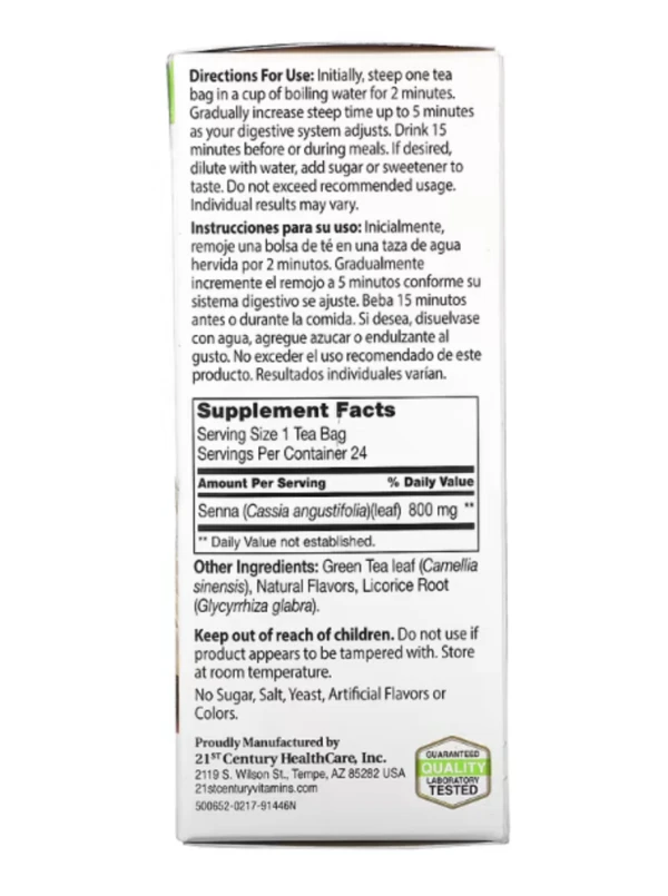 21st Century, Herbal Slimming Tea, Lemon-Lime, Caffeine Free, 24 Tea Bags, 1.7 oz (48 g)