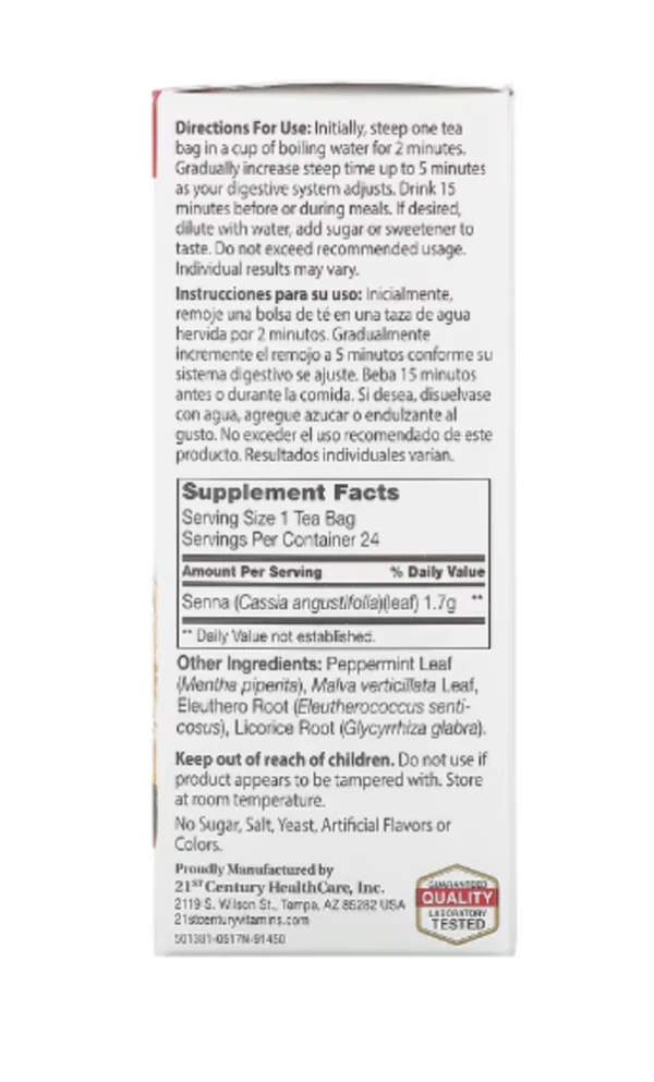 21st Century, Herbal Slimming Tea, Peppermint, Caffeine Free, 24 Tea Bags, 1.7 oz (48 g)