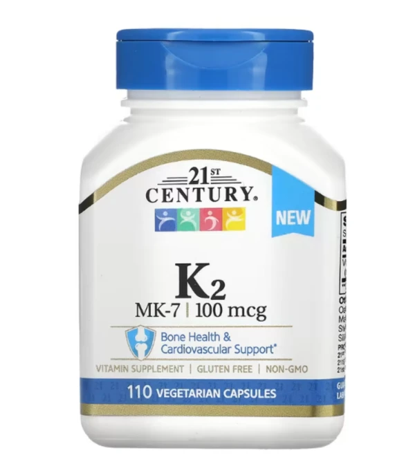 21st Century, K2, MK-7, 100 mcg, 110 Vegetarian Capsules