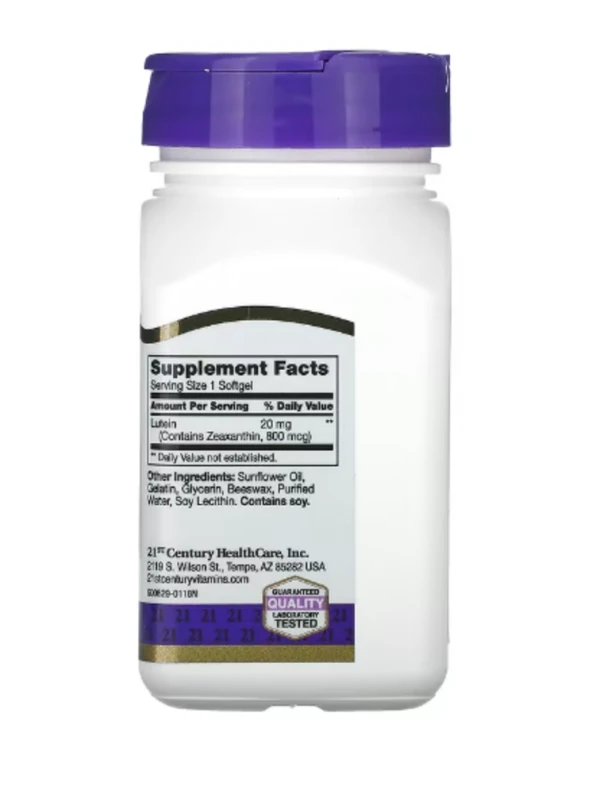 21st Century, Lutein, 20 mg, 60 Softgels