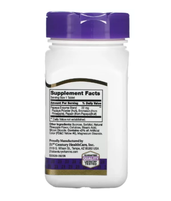 21st Century, Papaya Enzyme, Chewable, 100 Tablets