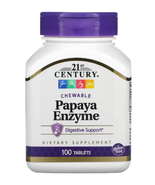 21st Century, Papaya Enzyme, Chewable, 100 Tablets